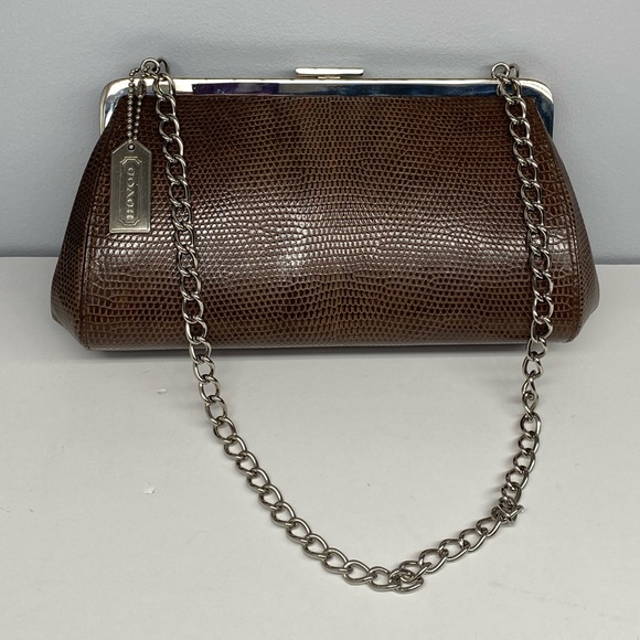 Vintage Coach Lizard Framed Clutch Made in 1999 Italy Very Rare Limited Edition - Picture 2 of 13